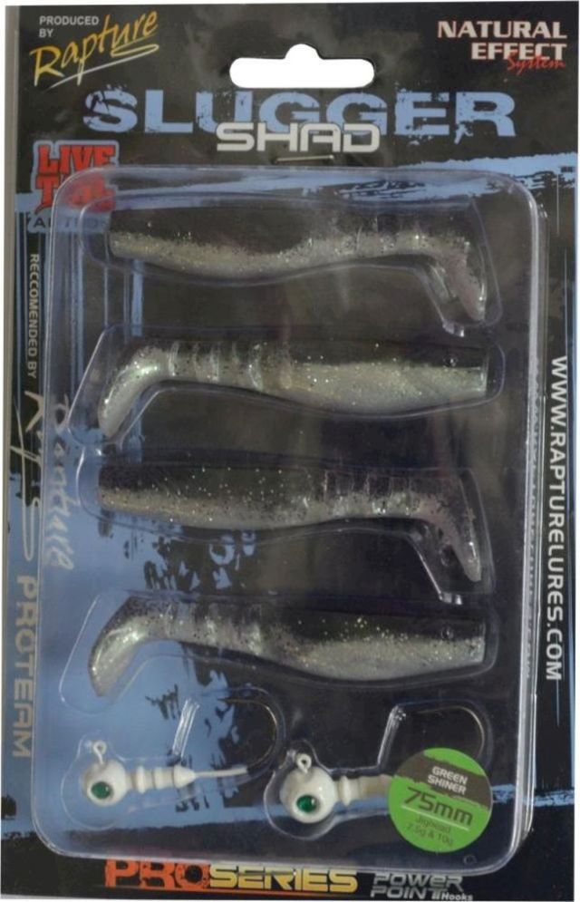 Rapture Slugger Shad Set 75geen Shiner 4+2 db/csg, műcsali szett